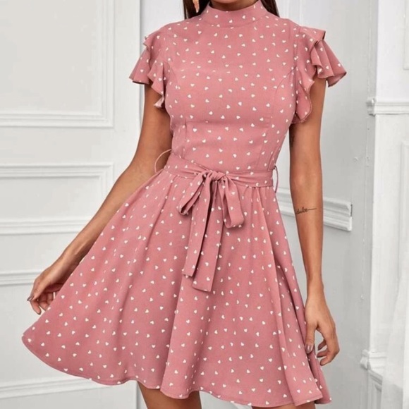 SHEIN Dresses & Skirts - SHEIN blush pink heart dress 💕